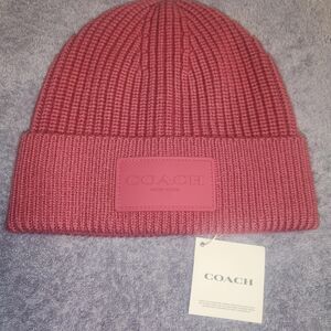 Coach Women's Pink Tonal Beanie